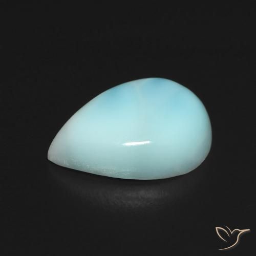 larimar Azul verdoso claro natural de 2.83 ct, En forma de pera, Opaco