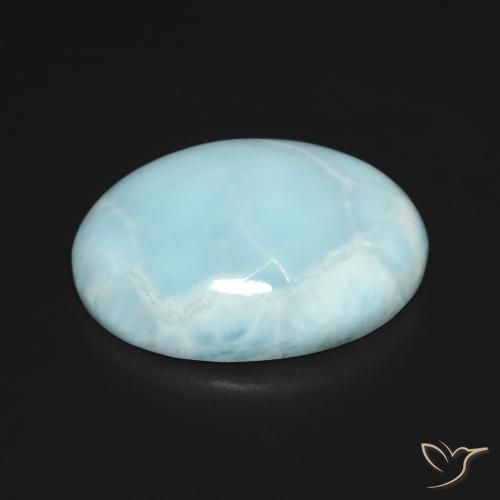 larimar Azul verdoso claro natural de 14.16 ct, Ovalada, Opaco