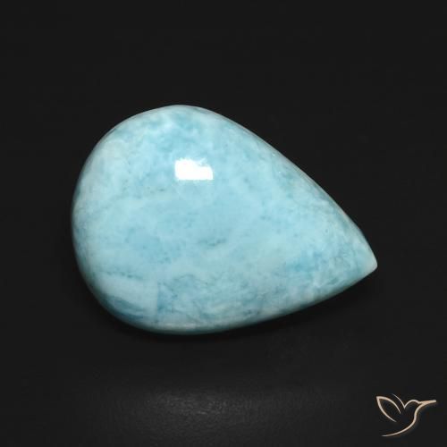 larimar Verde azul natural de 7.02 ct, En forma de pera, Opaco