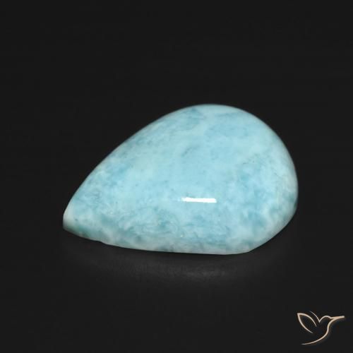 larimar Verde azul natural de 7.02 ct, En forma de pera, Opaco