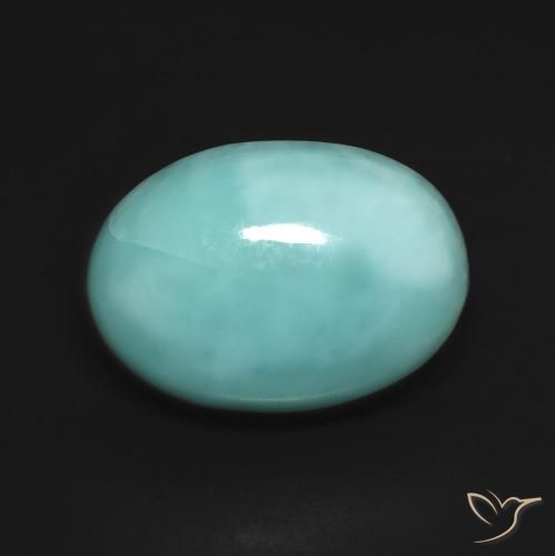 6.76ct Natural Verde azulado claro larimar, Ovalada, Opaco
