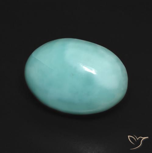 larimar Verde azulado claro natural de 6.76 ct, Ovalada, Opaco