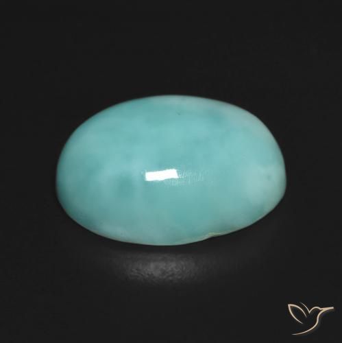 larimar Verde azulado claro natural de 6.76 ct, Ovalada, Opaco