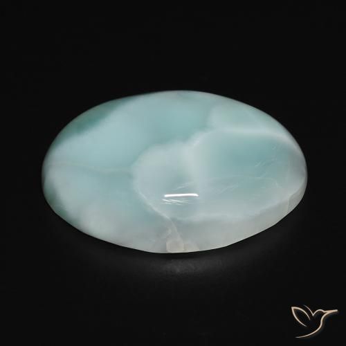 larimar Azul verdoso claro natural de 13.77 ct, Ovalada, Opaco