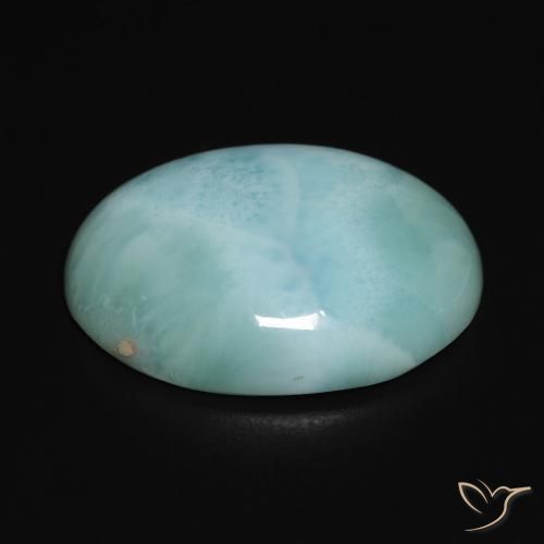 larimar Azul verdoso claro natural de 13.46 ct, Ovalada, Opaco