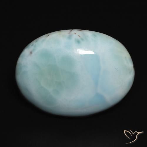 14.11ct Natural Azul verdoso claro larimar, Ovalada, Opaco