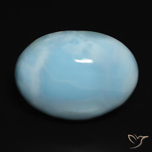 17.89ct Natural Verde azulado claro larimar, Ovalada, Opaco