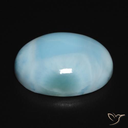larimar Verde azulado claro natural de 17.89 ct, Ovalada, Opaco