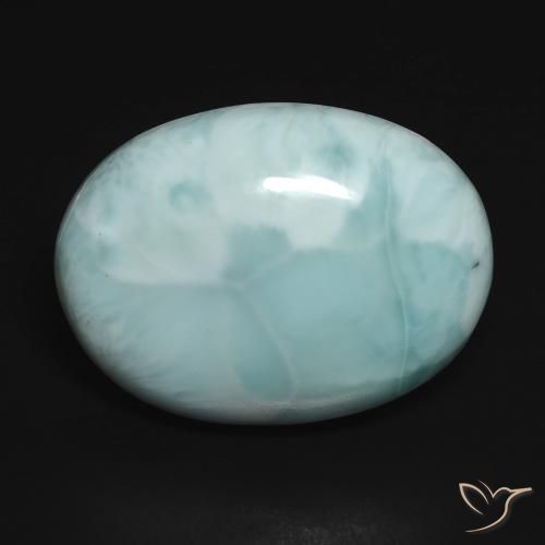 15.28ct Natural Azul verdoso claro larimar, Ovalada, Opaco