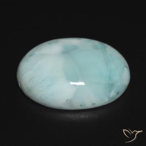 larimar Azul verdoso claro natural de 15.28 ct, Ovalada, Opaco