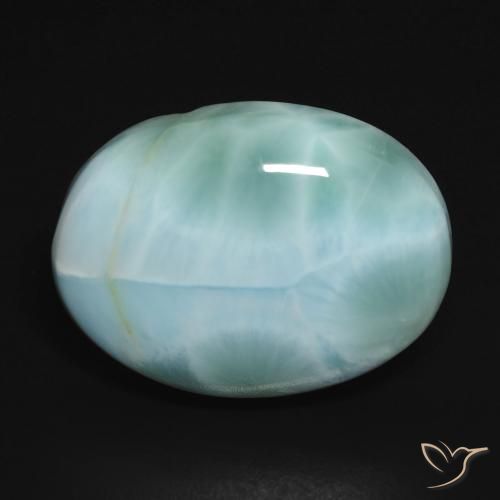15.85ct Natural Verde azul larimar, Ovalada, Opaco
