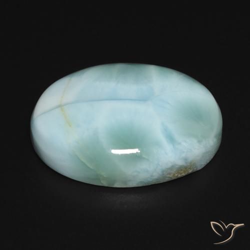 larimar Verde azul natural de 15.85 ct, Ovalada, Opaco