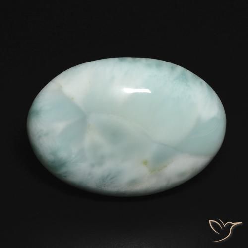 13.43ct Natural Verde azulado claro larimar, Ovalada, Opaco