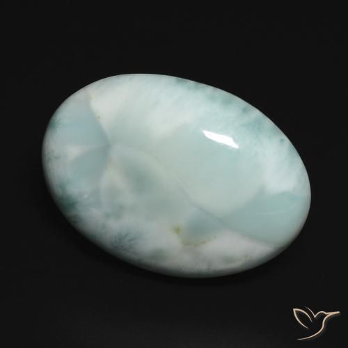 larimar Verde azulado claro natural de 13.43 ct, Ovalada, Opaco