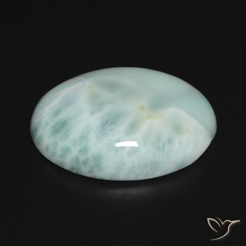 larimar Verde azulado claro natural de 13.43 ct, Ovalada, Opaco