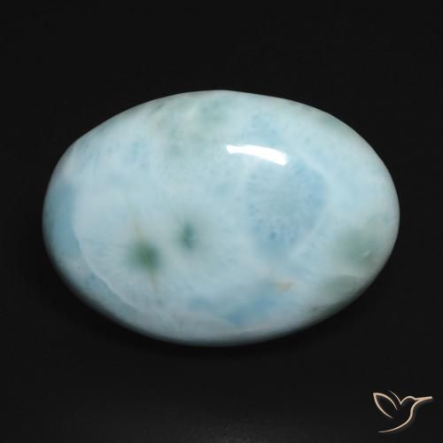 15.11ct Natural Verde azul larimar, Ovalada, Opaco