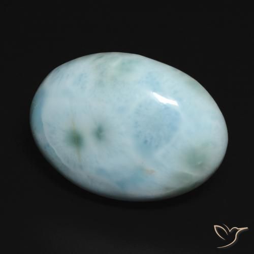 larimar Verde azul natural de 15.11 ct, Ovalada, Opaco