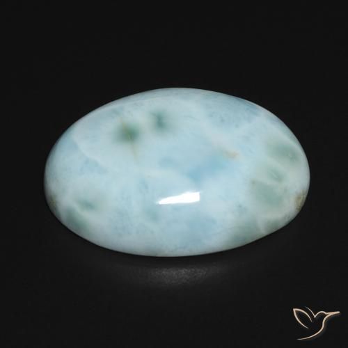larimar Verde azul natural de 15.11 ct, Ovalada, Opaco