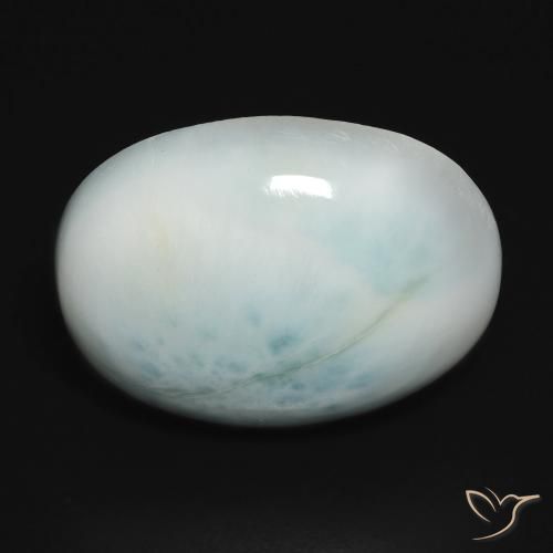 16.21ct Natural Azul verdoso claro larimar, Ovalada, Opaco