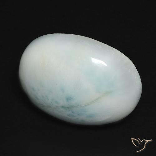 larimar Azul verdoso claro natural de 16.21 ct, Ovalada, Opaco