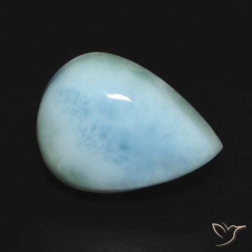 9.38ct Natural Azul verdoso claro larimar, En forma de pera, Opaco