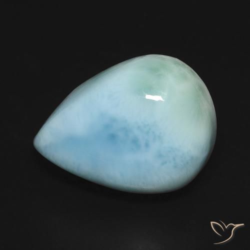 larimar Azul verdoso claro natural de 9.38 ct, En forma de pera, Opaco