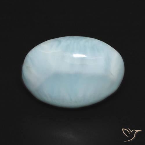 5.29ct Natural Azul verdoso claro larimar, Ovalada, Opaco