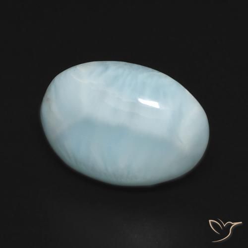larimar Azul verdoso claro natural de 5.29 ct, Ovalada, Opaco