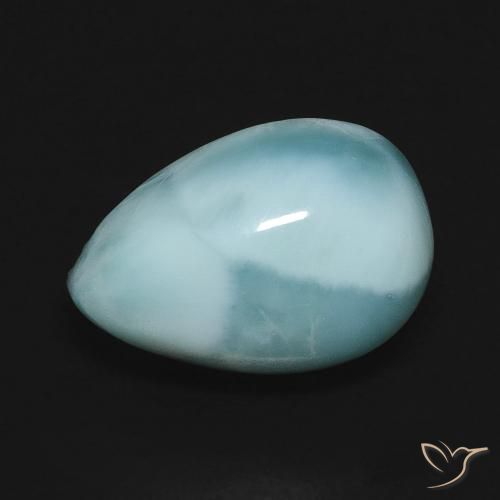 4.75ct Natural Azul verdoso claro larimar, En forma de pera, Opaco
