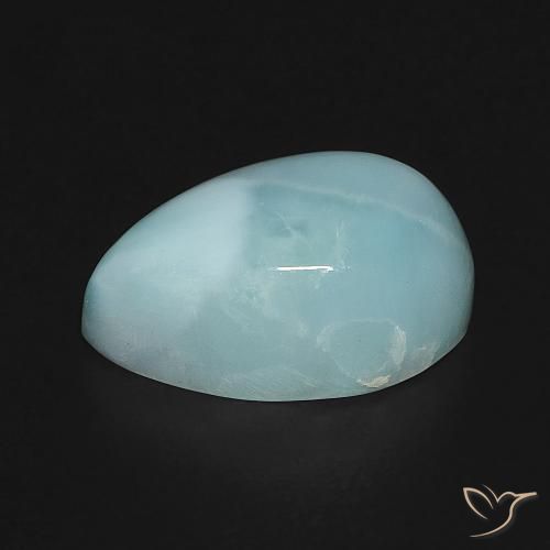 larimar Azul verdoso claro natural de 4.75 ct, En forma de pera, Opaco