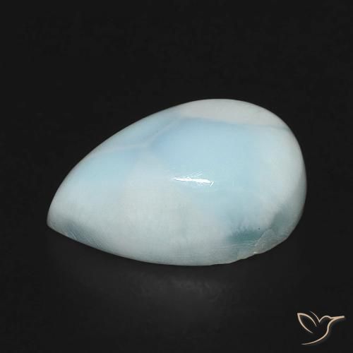 larimar Verde azul natural de 3.61 ct, En forma de pera, Opaco