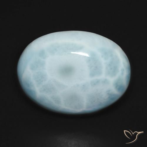 16.42ct Natural Azul verdoso claro larimar, Ovalada, Opaco