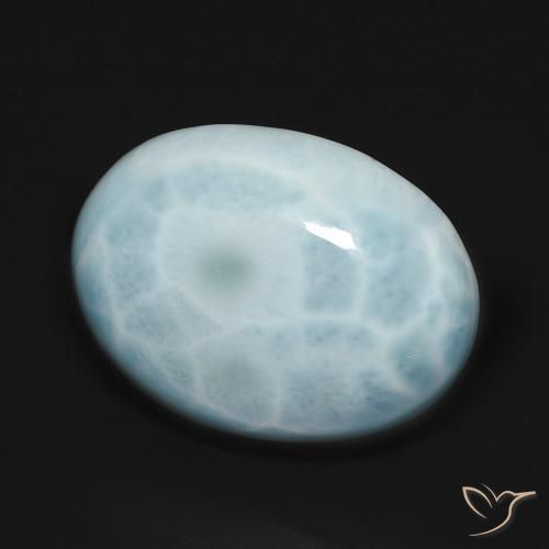 larimar Azul verdoso claro natural de 16.42 ct, Ovalada, Opaco