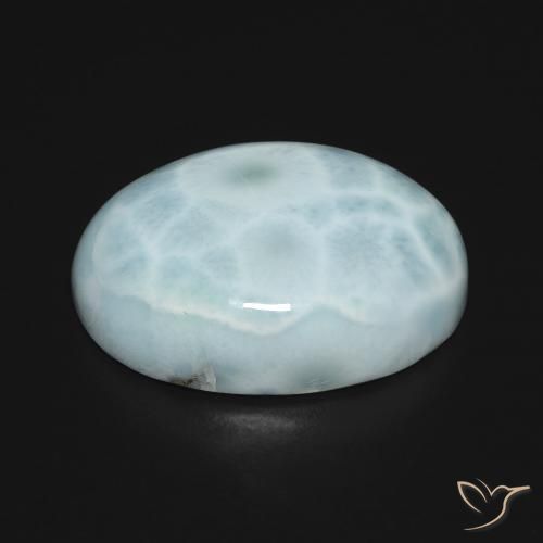 larimar Azul verdoso claro natural de 16.42 ct, Ovalada, Opaco