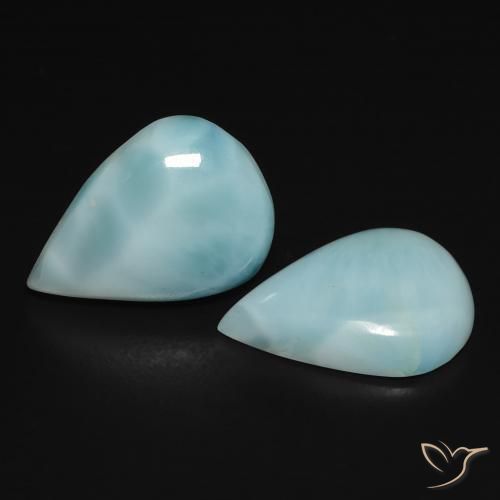 Gemas de larimar Verde azul natural de 7.32 ct, En forma de pera, Opaco