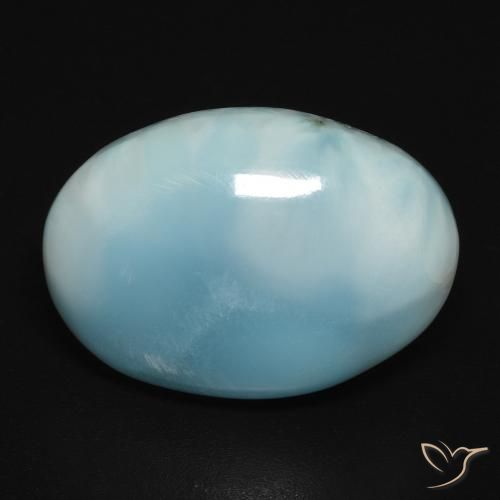 10.67ct Natural Verde azul larimar, Ovalada, Opaco
