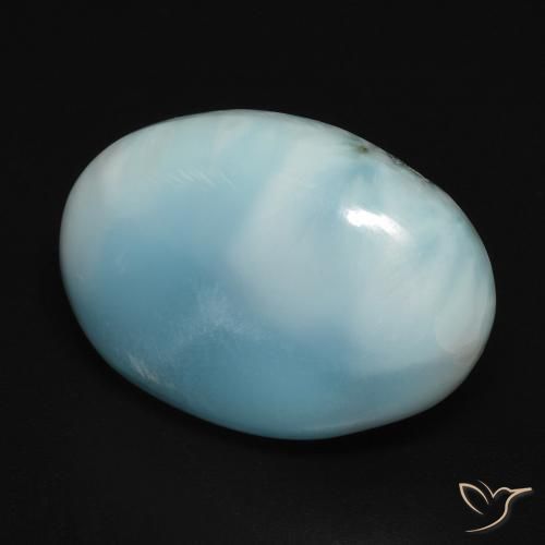 larimar Verde azul natural de 10.67 ct, Ovalada, Opaco