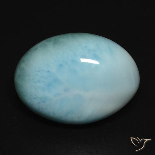 12.29ct Natural Azul verdoso claro larimar, Ovalada, Opaco