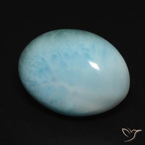larimar Azul verdoso claro natural de 12.29 ct, Ovalada, Opaco