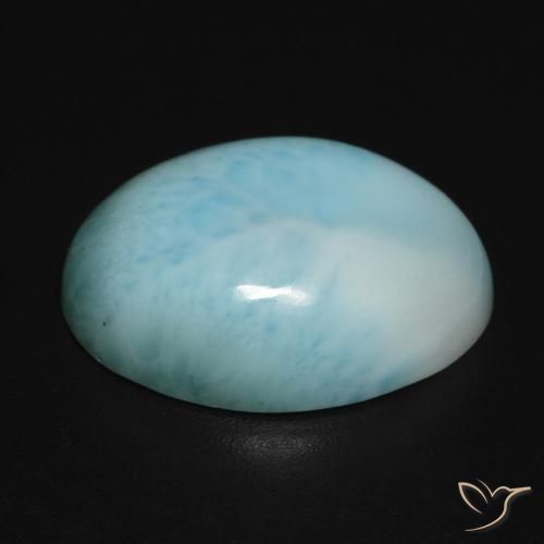 larimar Azul verdoso claro natural de 12.29 ct, Ovalada, Opaco
