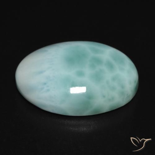 larimar Verde azul natural de 11.26 ct, Ovalada, Opaco