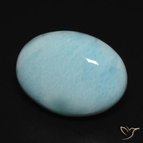 larimar Verde azul natural de 11.23 ct, Ovalada, Opaco