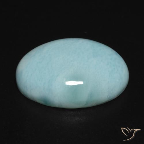 larimar Verde azul natural de 11.23 ct, Ovalada, Opaco