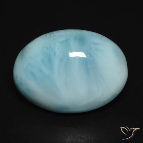 10.72ct Natural Azul verdoso claro larimar, Ovalada, Opaco