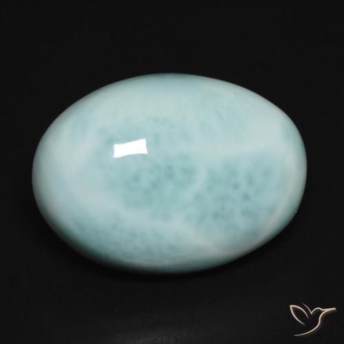 11.86ct Natural Azul verdoso claro larimar, Ovalada, Opaco