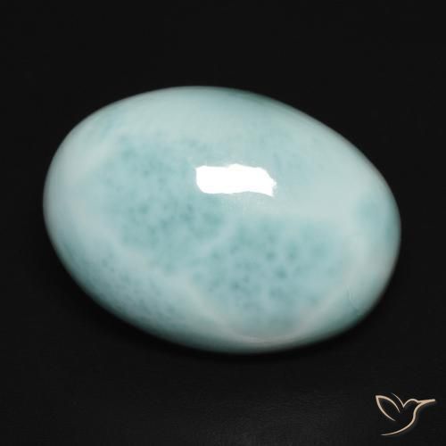 larimar Azul verdoso claro natural de 11.86 ct, Ovalada, Opaco