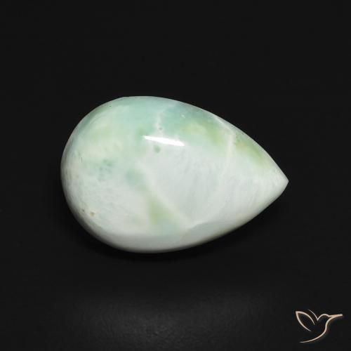 3.65ct Natural Verde amarillo pálido larimar, En forma de pera, Opaco