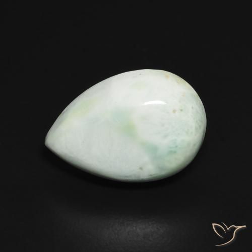 larimar Verde amarillo pálido natural de 3.65 ct, En forma de pera, Opaco