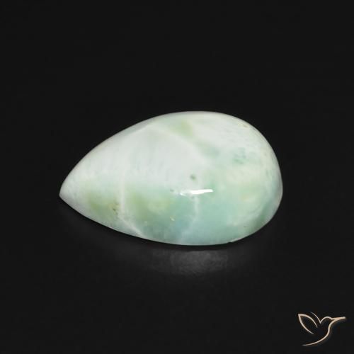 larimar Verde amarillo pálido natural de 3.65 ct, En forma de pera, Opaco