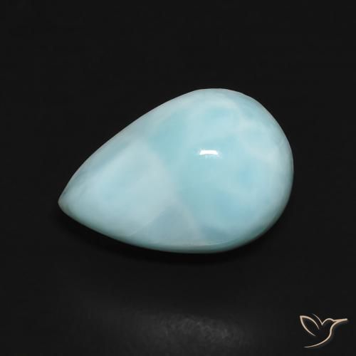 2.94ct Natural Azul verdoso claro larimar, En forma de pera, Opaco
